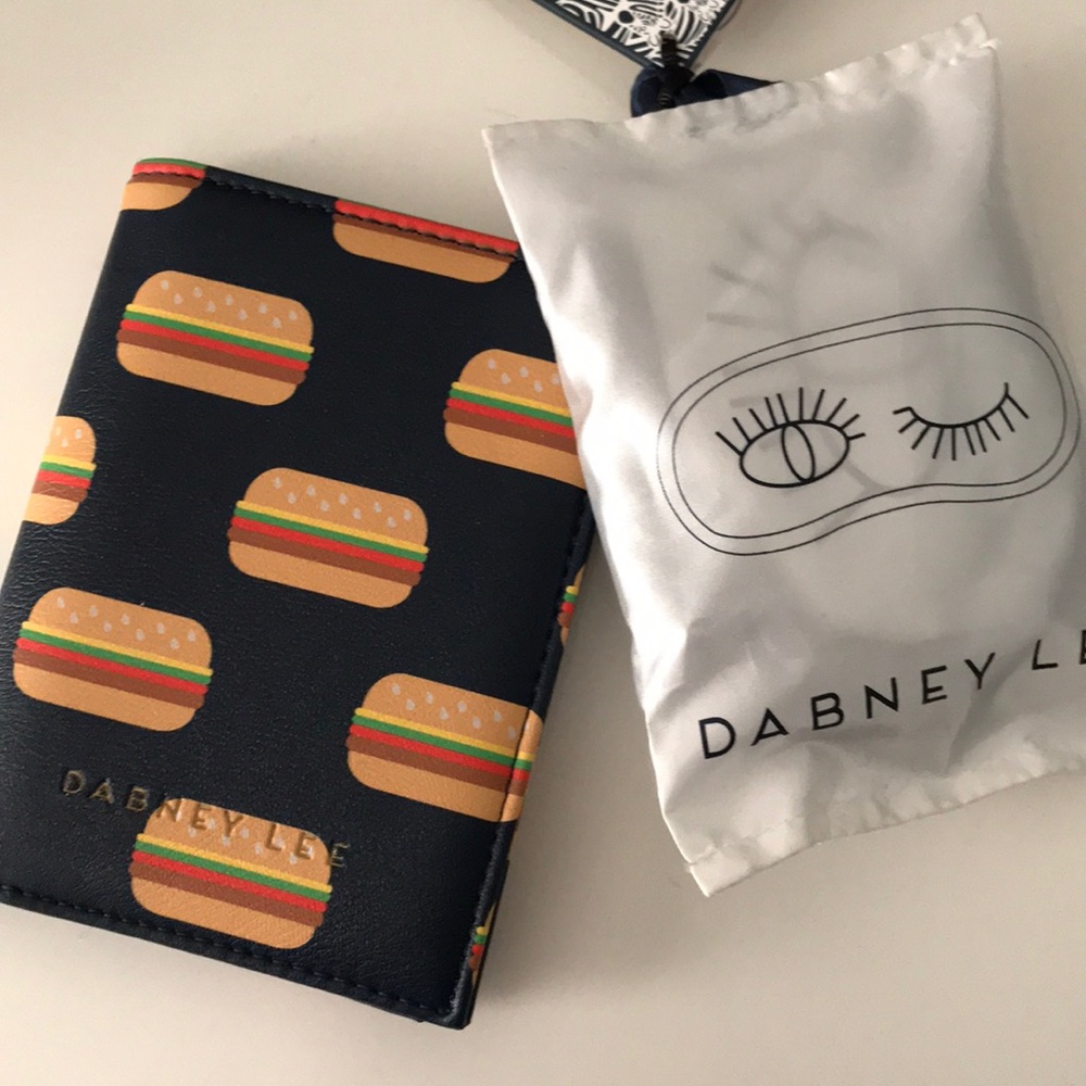 ✈️ Dabney Lee Hamburger Passport Holder + Eye Mask